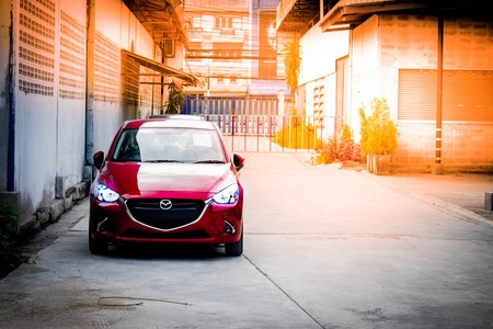 BANGSAN, THAILAND - September , 2017 :  car mazda brand japan parked in the showroom in Thailand for customers.のeditorial素材