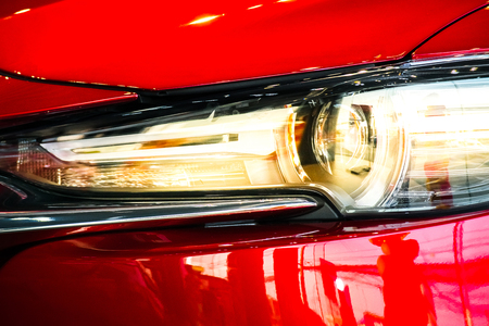 Led headlight car for customers. Using wallpaper or background for transport and automotive image.の写真素材