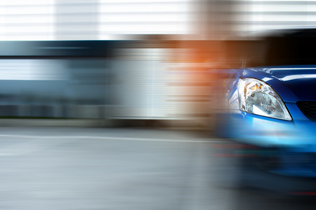 Car on street blurry background.For automotive automobile or transport transportation image.の写真素材