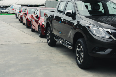BANGSEAN THAI AUG 18, Car stock brand product mazda such as mazda2 cx5 cx3 mazda3 and bt 50 pro all...