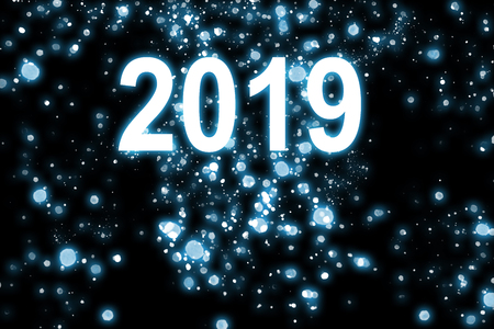 Image blurred drak background with splashing paint for place text 
number 2019の写真素材