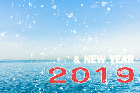 sky blurred background for merry christmas and happy new year 2019 image