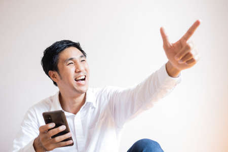 Asian man portrait confident teen studen lifestyle people For business insurance, salesman, finance,...