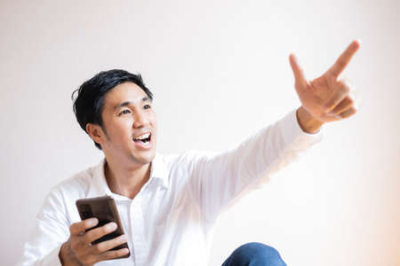 Asian man portrait confident teen studen lifestyle people For business insurance, salesman, finance,...