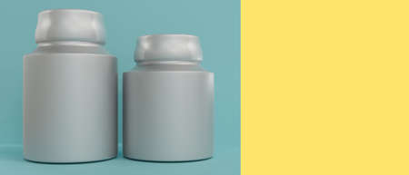 à¸ºBottle container object for insert medicine soap, shampoos or products Soaps, shampoos, lotion skincare cosmetics drug mock-up or products used in hospital advertising image 3D RENDERの写真素材