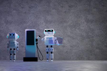 EV Car background for parking service maintenance technology new car 2024 innovationの写真素材