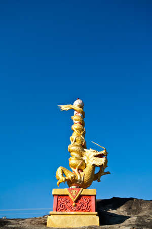Dragon in blue skyの写真素材