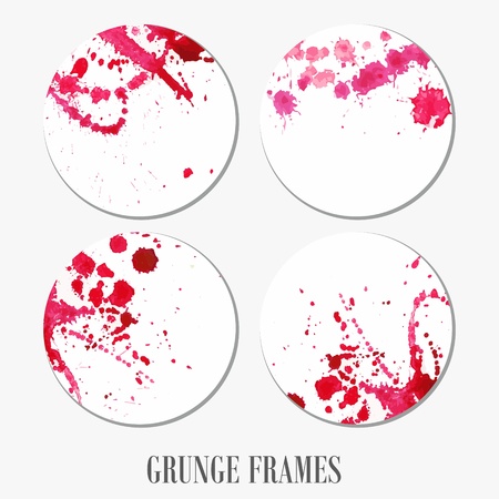 Grunge stickers  Watercolor vintage background のイラスト素材
