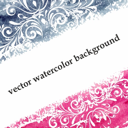 Vintage background with floral pattern. Grunge watercolor style.のイラスト素材