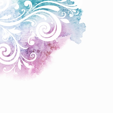 Watercolor floral background. Grunge floral pattern. Watercolor spots.のイラスト素材