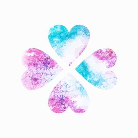 Watercolor grunge hearts  Abstract background のイラスト素材