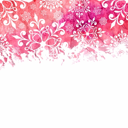 Christmas background with snowflakes  Festive New Year card のイラスト素材