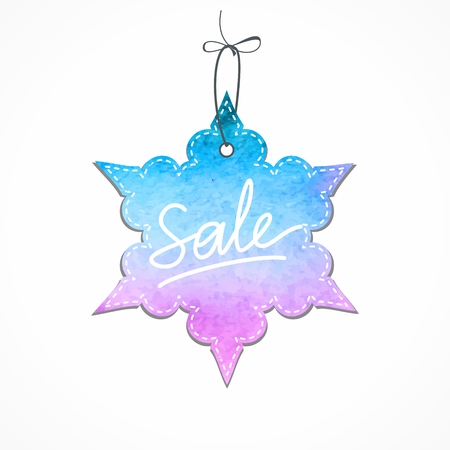 Christmas decoration  Hanging snowflake  Sale tag  Decorative sticker のイラスト素材