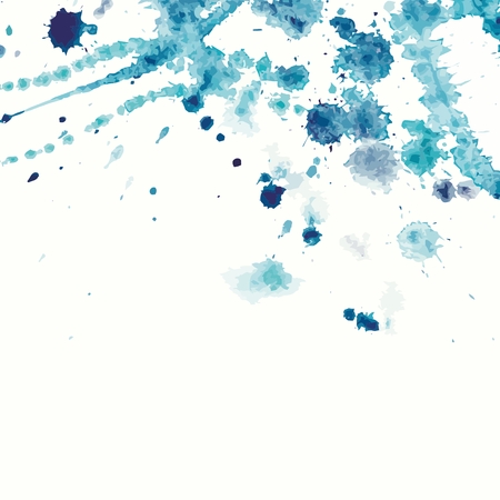 Watercolor splash background  Blue paint drops texture のイラスト素材