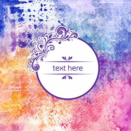 Watercolor background  Decorative frame  Abstract hand painted grunge background  Birthday card のイラスト素材