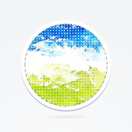 Grunge sticker  Grunge banner  Retro label  Website decorative element  Watercolor vintage background のイラスト素材