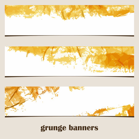 Grunge banners  Urban style  Watercolor spots  Website decorative elements  Website banners のイラスト素材