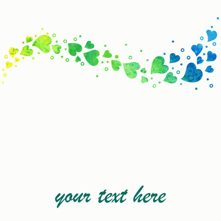 Heart background  Watercolor elements for decoration のイラスト素材