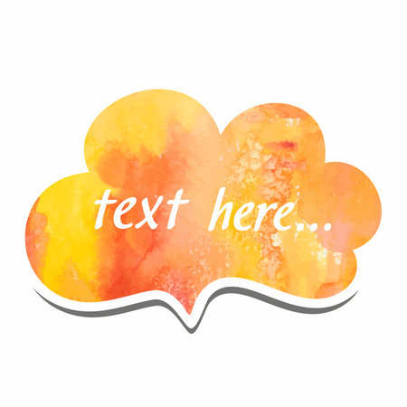 Speech bubble  Vintage artistic frame  Watercolor background のイラスト素材
