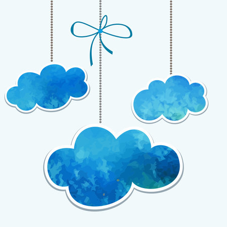 Clouds  Watercolor design element for decoration  Speech bubbles のイラスト素材