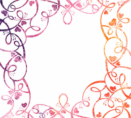 Floral artistic frame  Vector watercolor background のイラスト素材