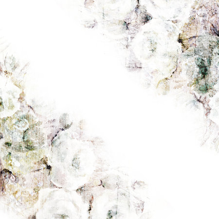 Vintage floral background  Roses  Watercolor floral bouquet  Birthday cardの写真素材