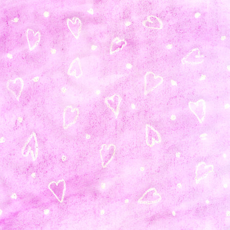 Watercolor background  Romantic card with hearts  Pink valentine backgroundの写真素材