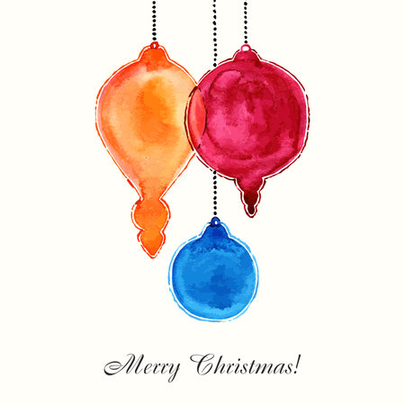 Christmas card with christmas decorationsのイラスト素材