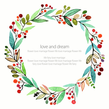 Floral frame. Invitation. Watercolor background with flowers.のイラスト素材