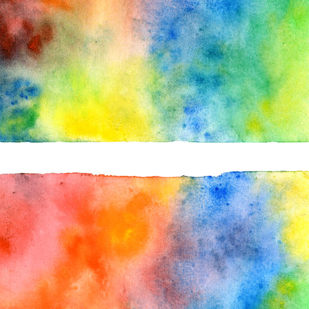 Watercolor background. Watercolor landscape. Sky.の写真素材