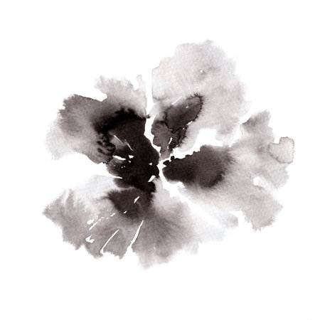 Single flower. Rose. Japanese paint.の写真素材