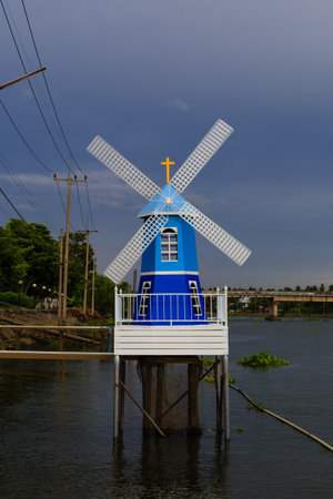 Wind Wheel Church , Samutsongkram in Thailandの写真素材