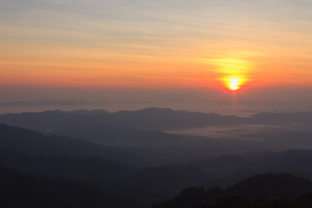 Sunrise at Kyaikhtiyo ,Bago in Myanmar  Burmar  の写真素材