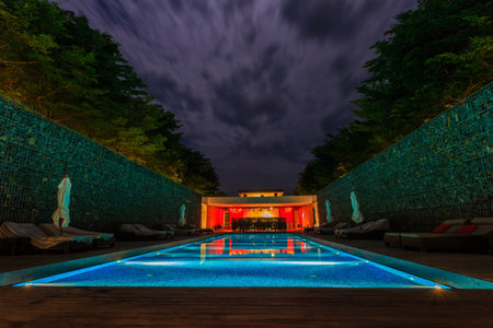 Night Pool in thailandのeditorial素材