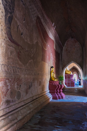 buddha wall painting ,   Bagan in Myanmar  Burmar のeditorial素材