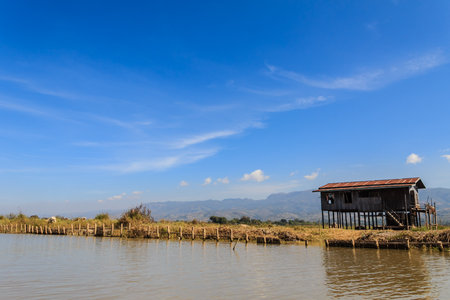 Hut ,  inle lake in Myanmar  Burmar の写真素材