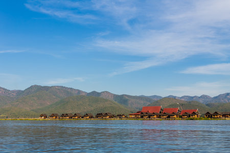 floating Village ,  inle lake in Myanmar  Burmar の写真素材