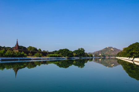 River  Wall at Mandalay Palace  , Mandalay in Myanmar  Burmar の写真素材