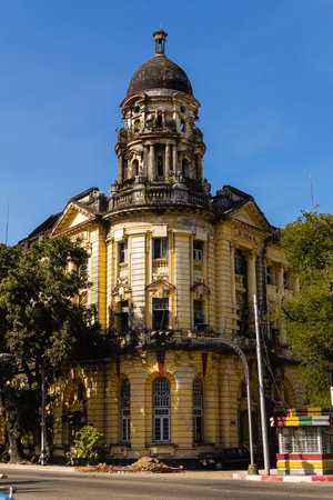 Colonial Building ,   Yangon in Myanmar  Burmar の写真素材