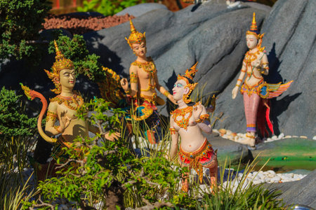 Himmapan creatures at Royal Cremation Structure in Bangkok, Thailandの写真素材