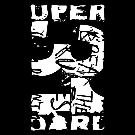 Grunge super board typography graphic design for streetwearのイラスト素材