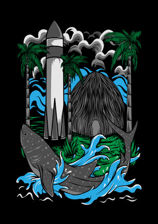 papua endemic illustration vector artのイラスト素材