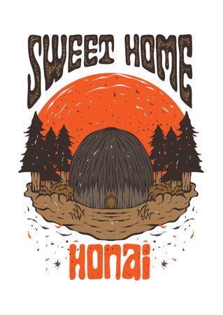 sweet home papua
illustration honai papua vector
t-shirt retro designのイラスト素材