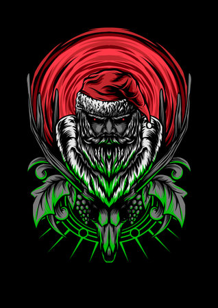 clause the dead vector illustration dark art apparelのイラスト素材