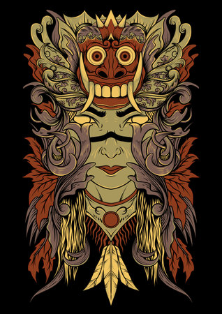 hidden beauty illustration vector artのイラスト素材