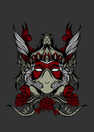 java culture mask illustration vectorのイラスト素材