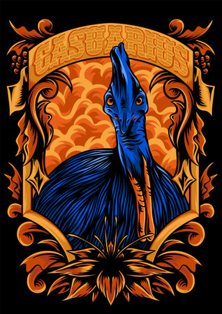 casuari illustration design apparelのイラスト素材