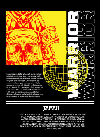 japan warrior illustration streetwear designのイラスト素材