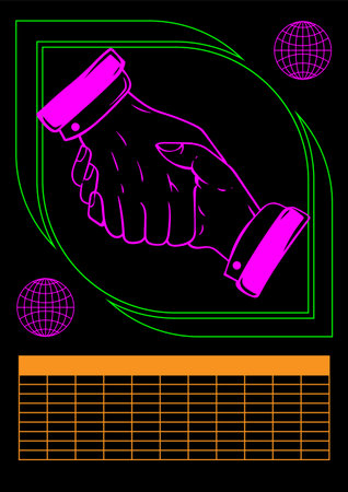 handshake illustration streetwear designのイラスト素材