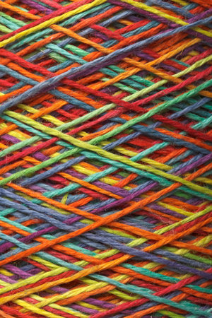 The multicolored yarn used for knitting clothesの写真素材